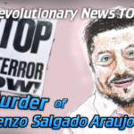 - Revolutionary News Today! Thumbnail Alleging the Murder of Lorenzo Salgado Araujo with a 'stop Ice Terror Now' Sign and 'revolutionary News Today' Banner.
